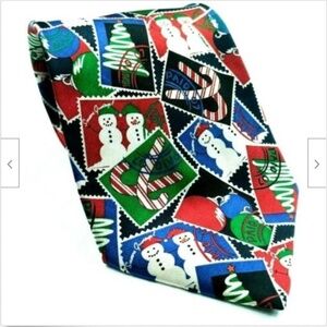 Christmas Tree Snowman Candy Cane Ornaments Necktie
